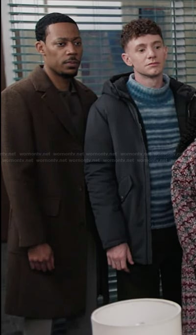 Gregory’s brown coat on Abbott Elementary