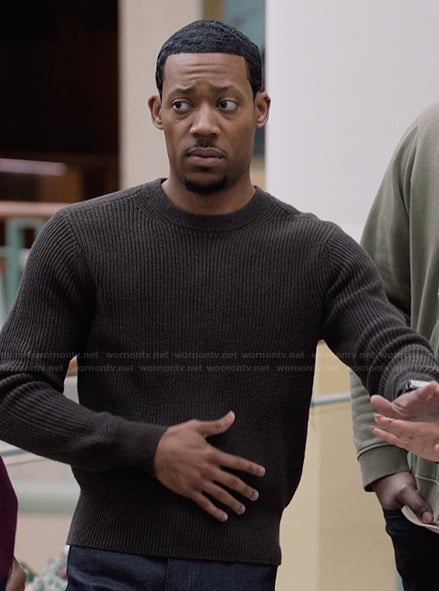 Gregory’s knit sweater on Abbott Elementary
