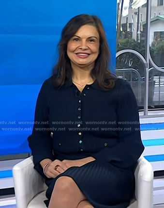 Gretel Schueller’s navy ribbed knit dress on Today