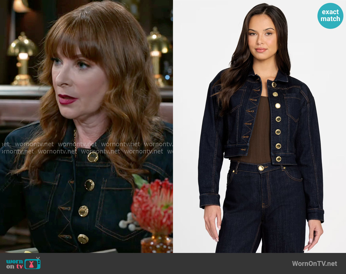 Guess Kylie Denim Jacket worn by Pamela Curtis (Cady McClain) on Beyond the Gates