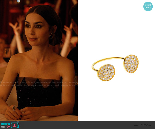 Guzema Duo Flat Ring worn by Emily Cooper (Lily Collins) on Emily in Paris