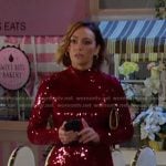 Gwen’s red sequin mini dress on Days of our Lives