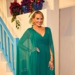 Heather’s green cape reunion dress on The Real Housewives of Salt Lake City