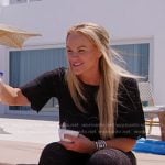 Heather’s black crochet crop top and pants on The Real Housewives of Salt Lake City