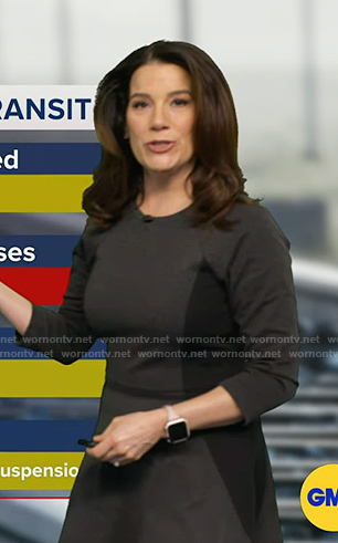 Heather’s dark grey colorblock dress on Good Morning America