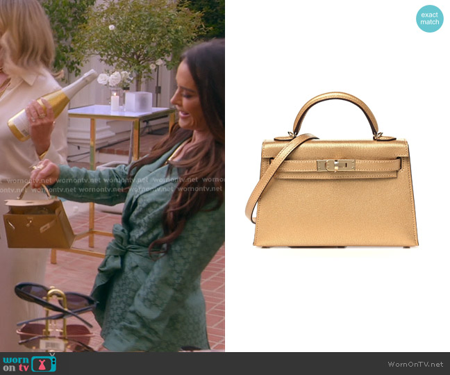 Hermes Metallic Mini Kelly worn by Kyle Richards on The Real Housewives of Beverly Hills