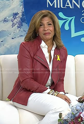 Hoda’s red leather jacket on Today