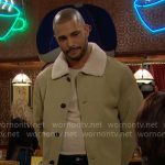 Holden’s tan leather and sherpa jacket on The Young and the Restless