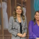 Rhiannon’s houndstooth jacket and pencil skirt on Good Morning America