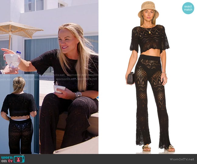 House of Harlow 1960 Mardee Crop Top worn by Heather Gay on The Real Housewives of Salt Lake City