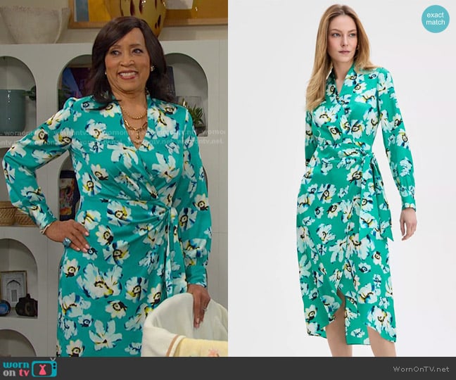 I.N.C. International Concepts Floral-Print Wrap Dress worn by Paulina Price (Jackée Harry) on Days of our Lives
