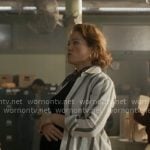 Angie’s white shirt with green stripes on Will Trent