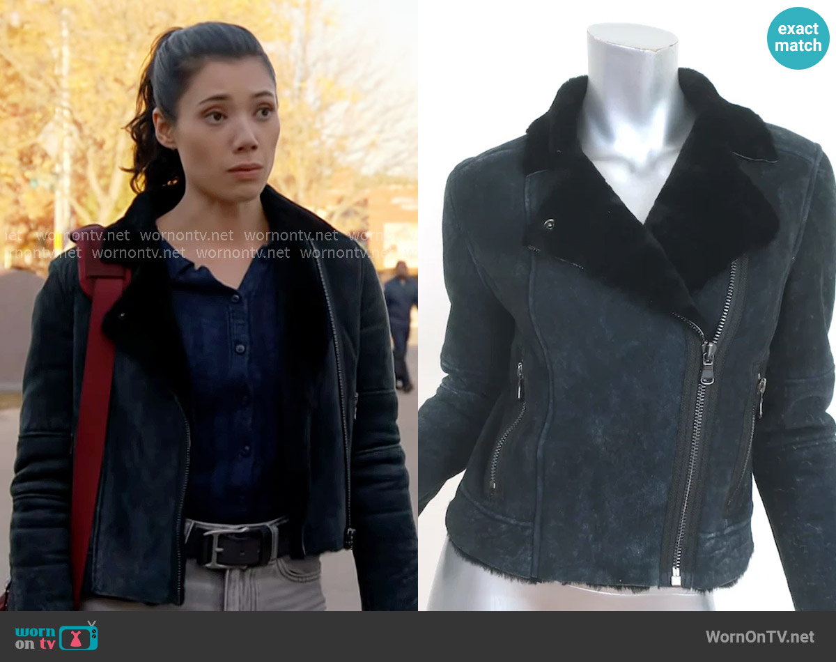 J Brand Lana Jacket worn by Violet Mikami (Hanako Greensmith) on Chicago Fire