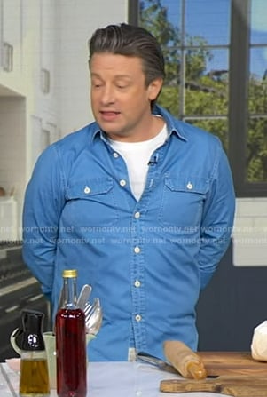 Jamie Oliver’s denim button down shirt on Good Morning America