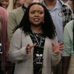 Janine’s black floral print dress on Abbott Elementary