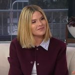 Jenna’s burgundy jacket with striped collar on Today