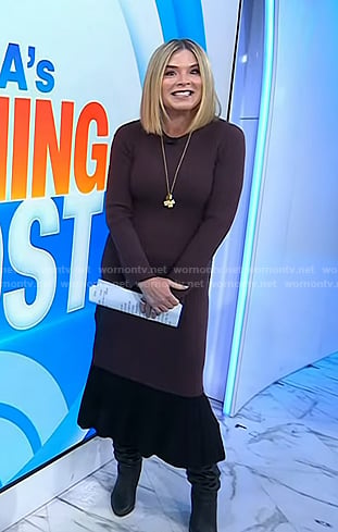 Jenna’s brown colorblock knit dress on Today