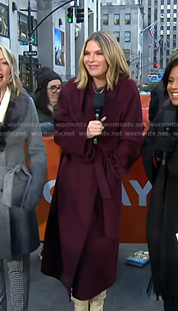 Jenna’s burgundy wrap coat on Today
