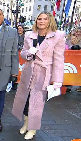 Jenna’s pink mohair wrap coat on Today