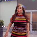 Jennifer’s multicolor striped knit dress on The Real Housewives of Beverly Hills