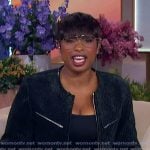Jennifer’s black zip front jacket on The Jennifer Hudson Show