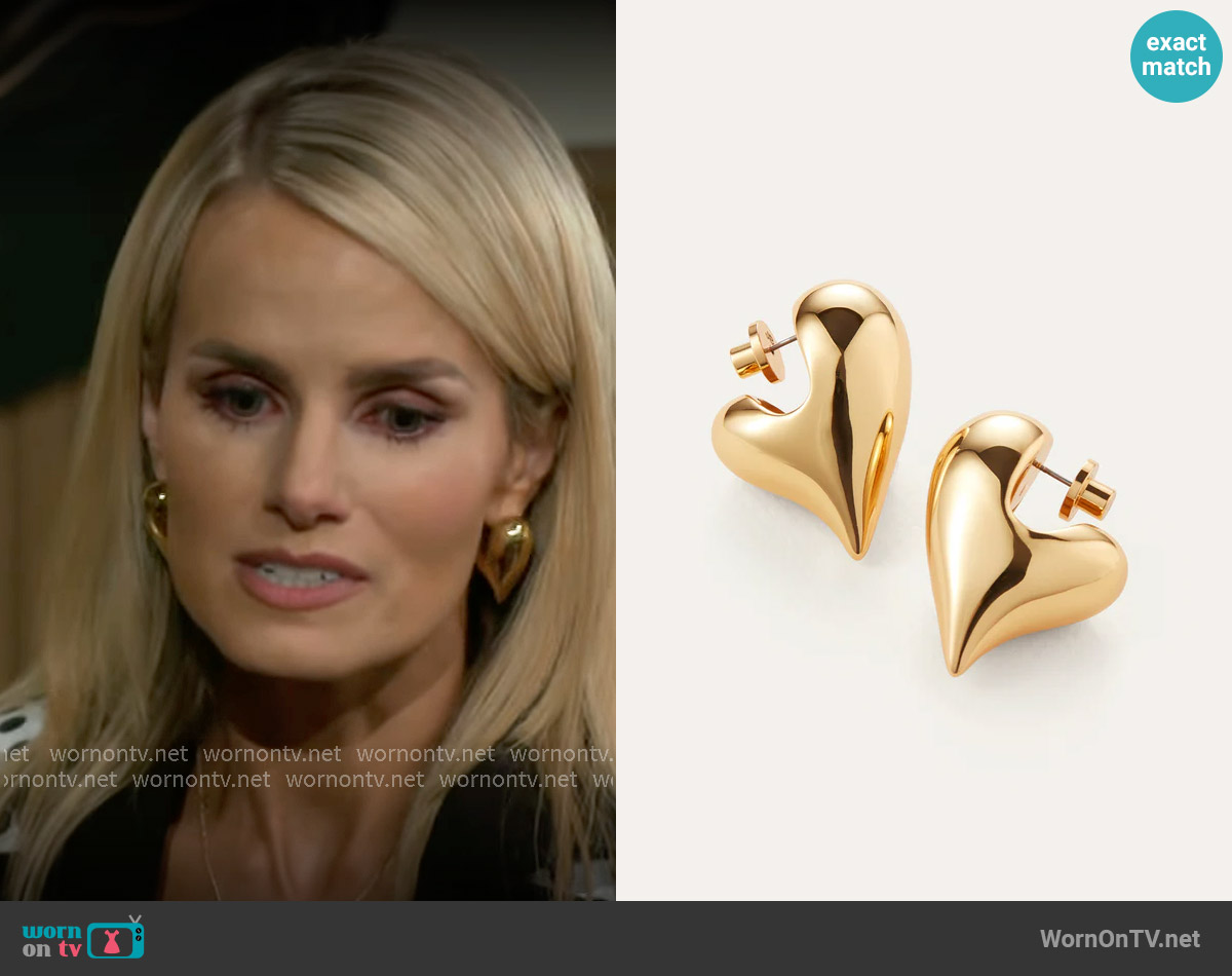 Jenny Bird Art Heart Puff Earrings worn by Vanessa McBride (Lauren Buglioli) on Beyond the Gates