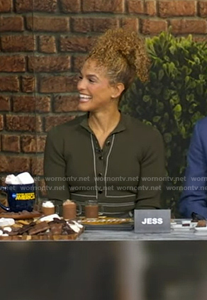 Jess Sims’s green polo knit dress on Good Morning America