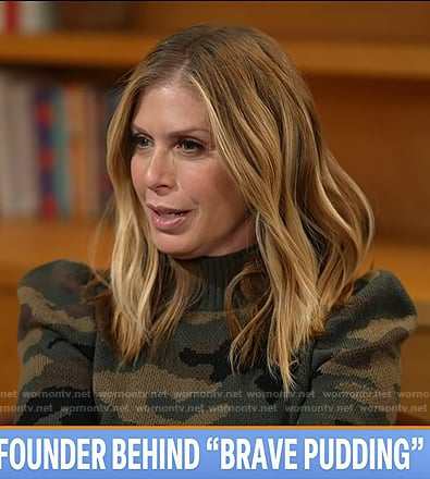 Jill’s puff sleeve camo sweater on Today