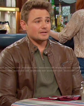 Johnny’s green half-zip polo shirt on Days of our Lives