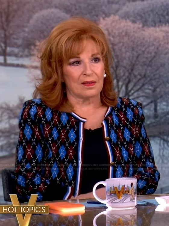 Joy’s argyle knit cardigan on The View