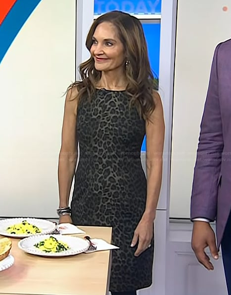 Joy’s leopard print sleeveless dress on Today