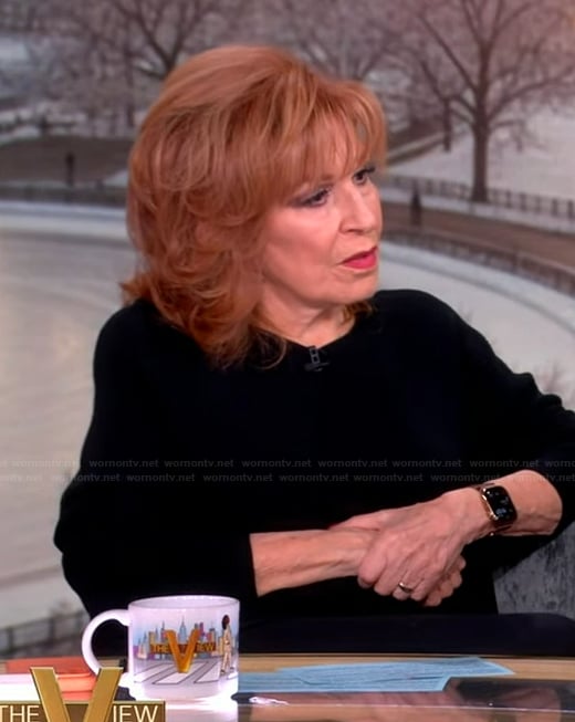 Joy’s navy sweater on The View