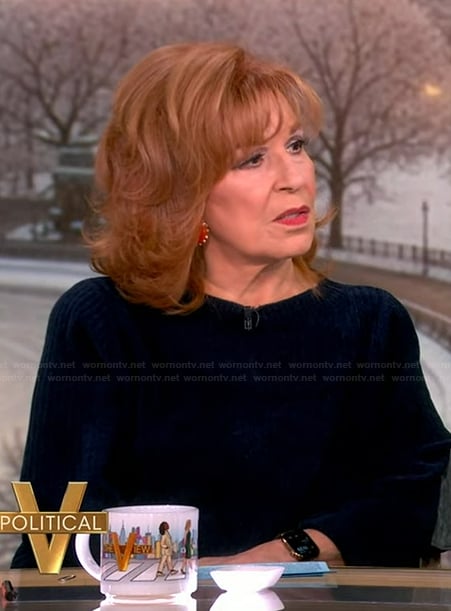 Joy’s navy sweater on The View