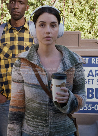 Jules’ stripe zip up sweater on Greys Anatomy
