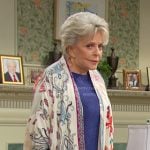 Julie’s white printed kimono jacket on Days of our Lives