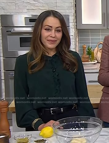 Kat Ashmore’s green scalloped blouse on Today