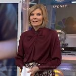 Kate’s burgundy blouse and abstract print skirt on NBC News Daily