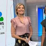 Kate’s Pink ruffle top and black floral skirt on NBC News Daily