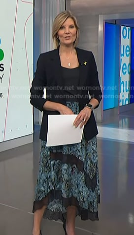 Kate’s blue floral lace inset skirt on NBC News Daily