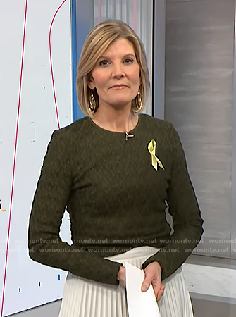 Kate’s green textured mesh top on NBC News Daily