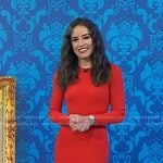 Kaylee’s red ribbed midi dress on Today