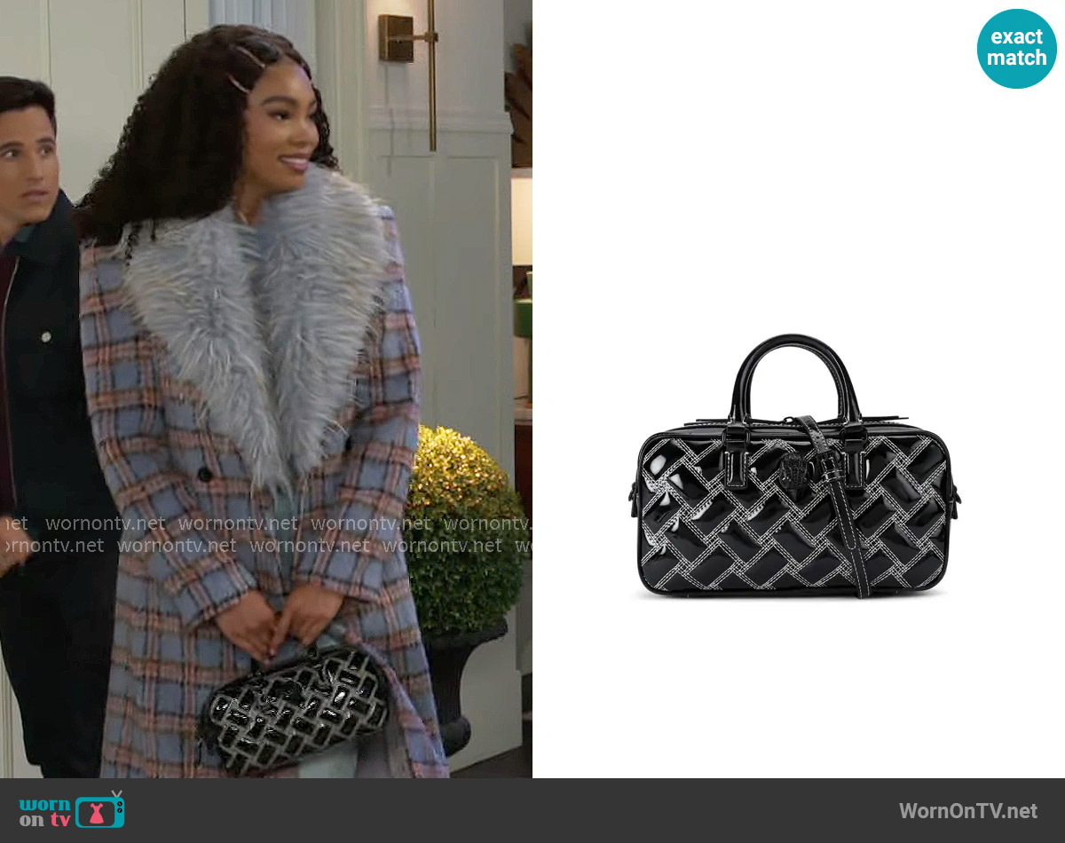 Kurt Geiger Small Kensington Quilted Leather Duffle Bag worn by Chelsea Hamilton (RhonniRose Mantilla) on Beyond the Gates