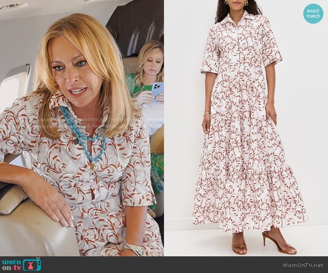 La DoubleJ San Pietro Dress in Fern worn by Sutton Stracke on The Real Housewives of Beverly Hills