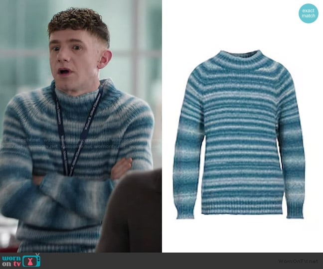 Lardini Striped Mohair Stripe Sweater worn by Jacob Hill (Chris Perfetti) on Abbott Elementary