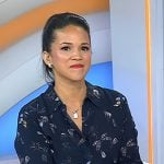 Laura’s navy butterfly print shirt on Today