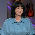 Lauren’s blue corset mini dress on The Kelly Clarkson Show