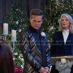 Leo’s metallic stripe wedding suit on Days of our Lives