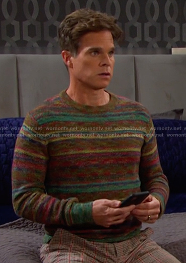 Leo’s spece dye stripe sweater on Days of our Lives