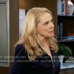 Liesl’s navy zip jacket on General Hospital