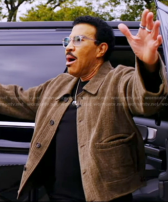 Lionel’s brown textured jacket on American Idol